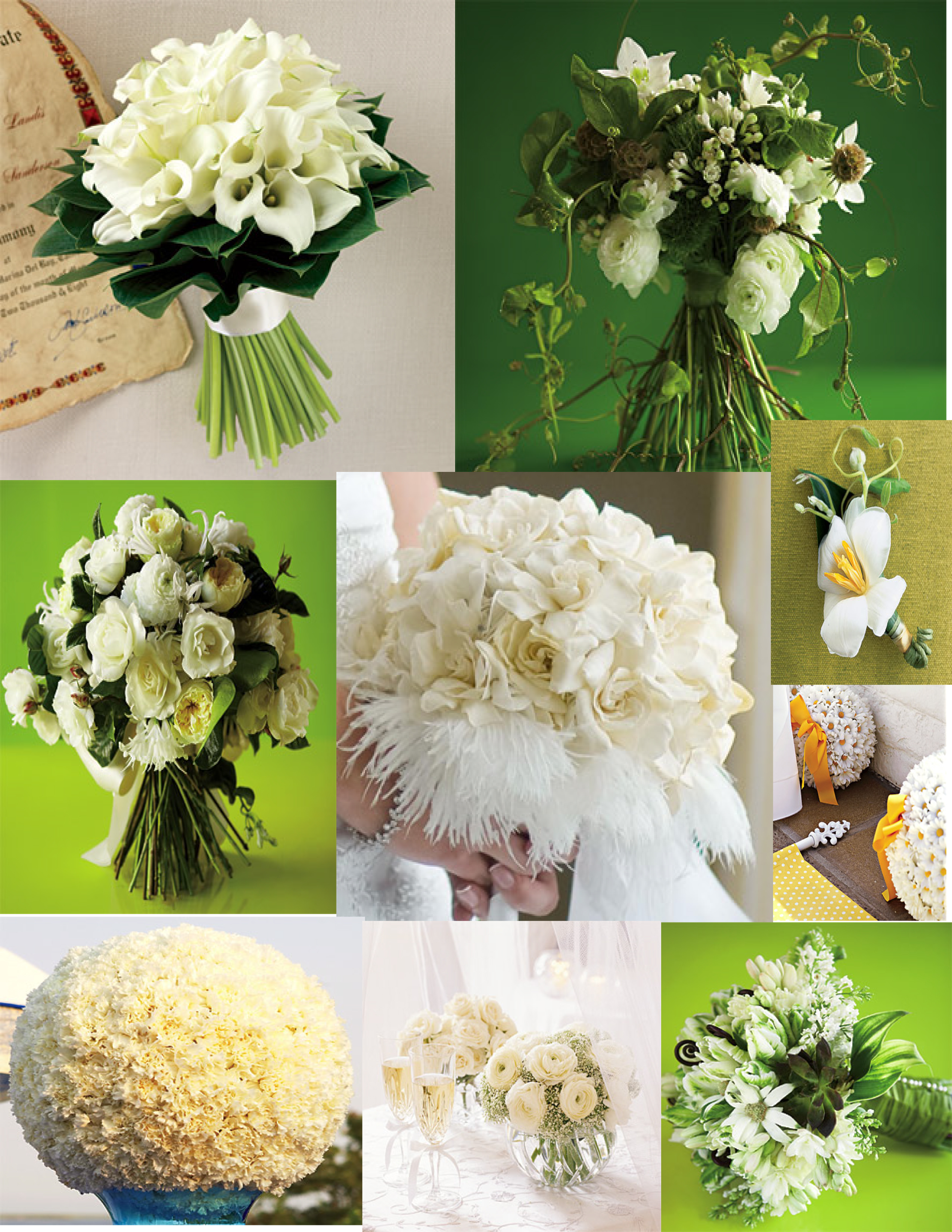 White wedding flower photos