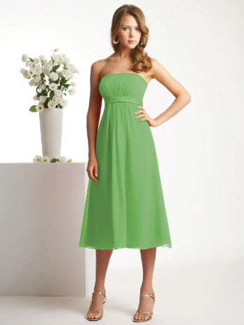 empire short green bridesmaid dress