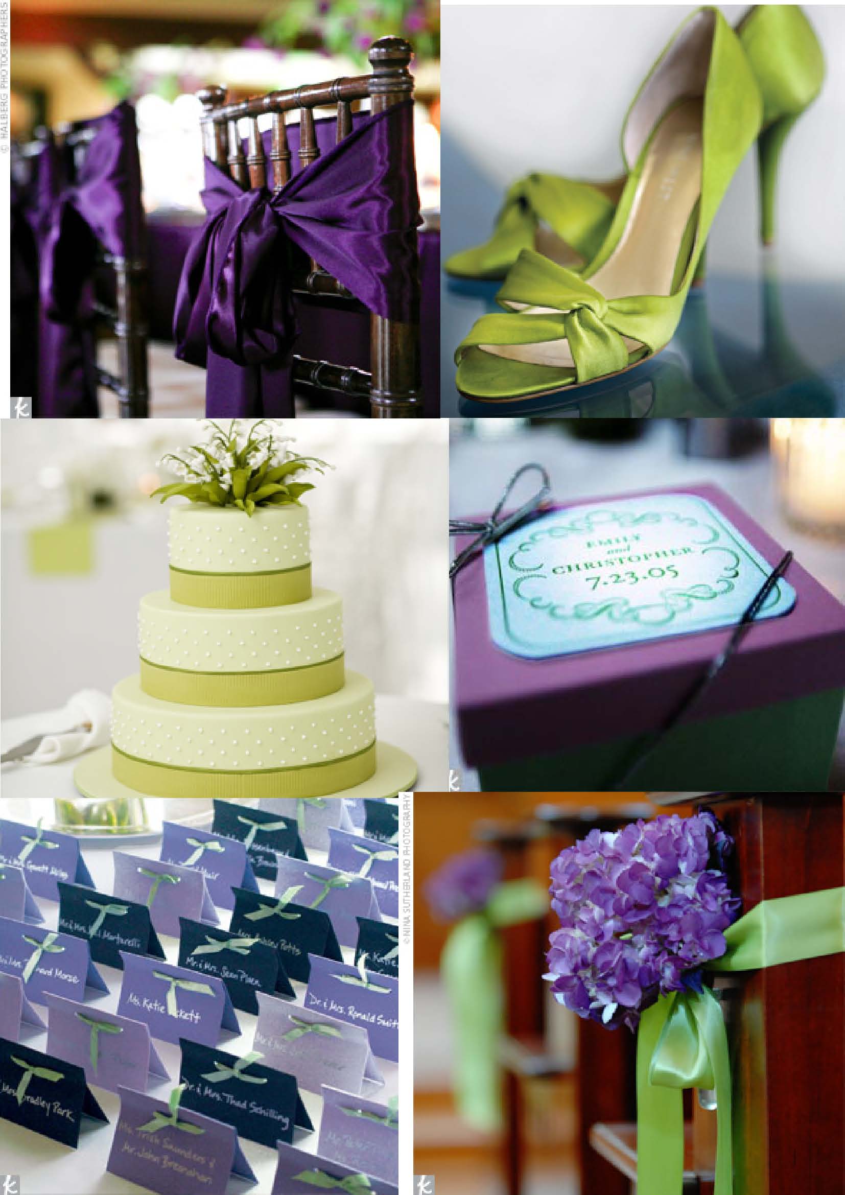 purple blue and green wedding